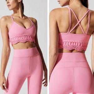 Carbon38 pink crochet bralette sports bra top
